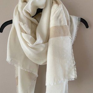 Anthropologie Carmine Shapes Scarf By Traits Paris Luxurious Gauzy Cotton NWT